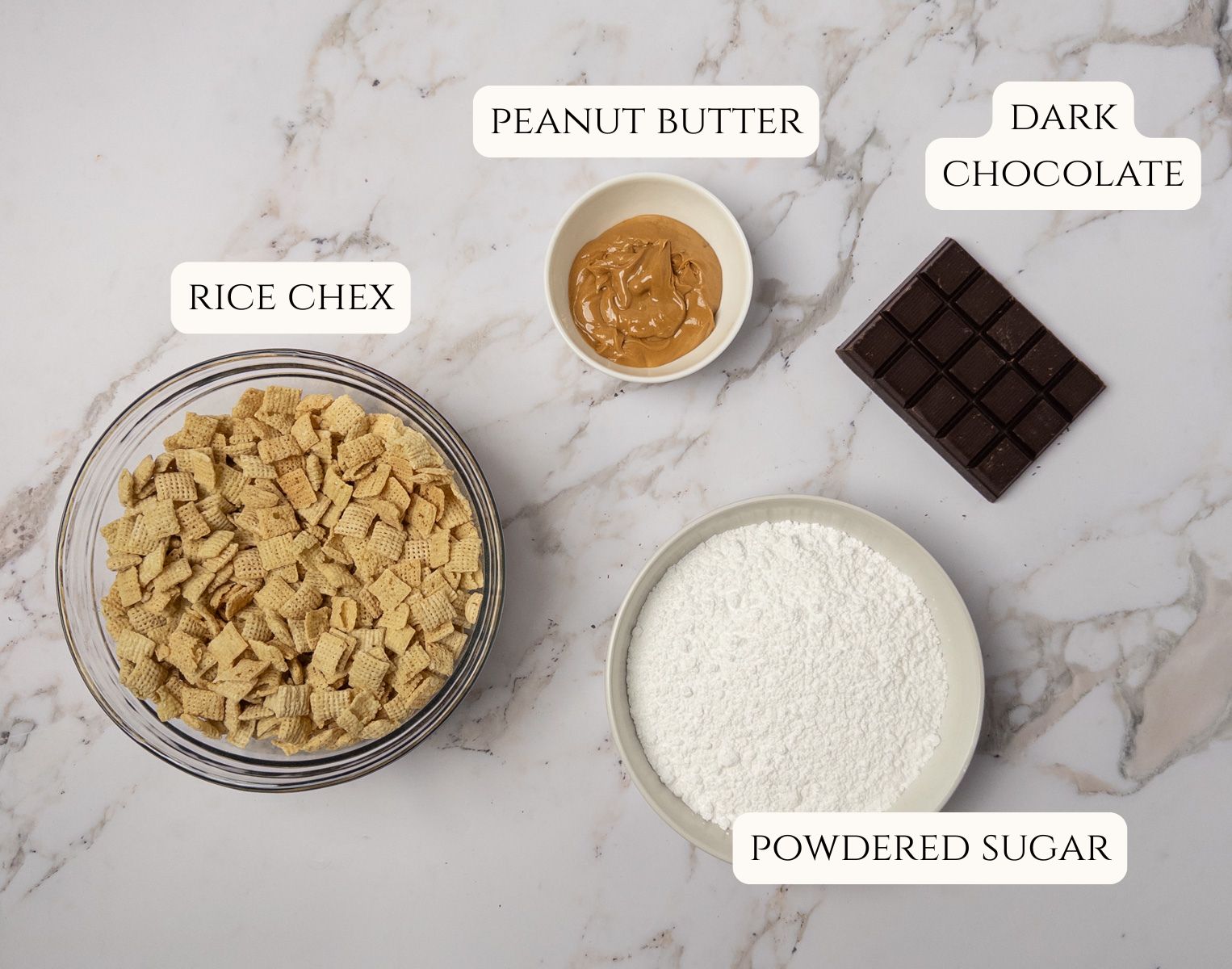 Ingredients for puppy chow.